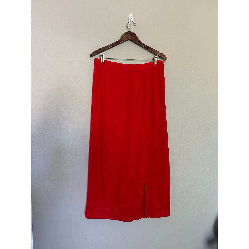 Madewell Collumn Red Linen Skirt size Large  NWT - Picture 4 of 10